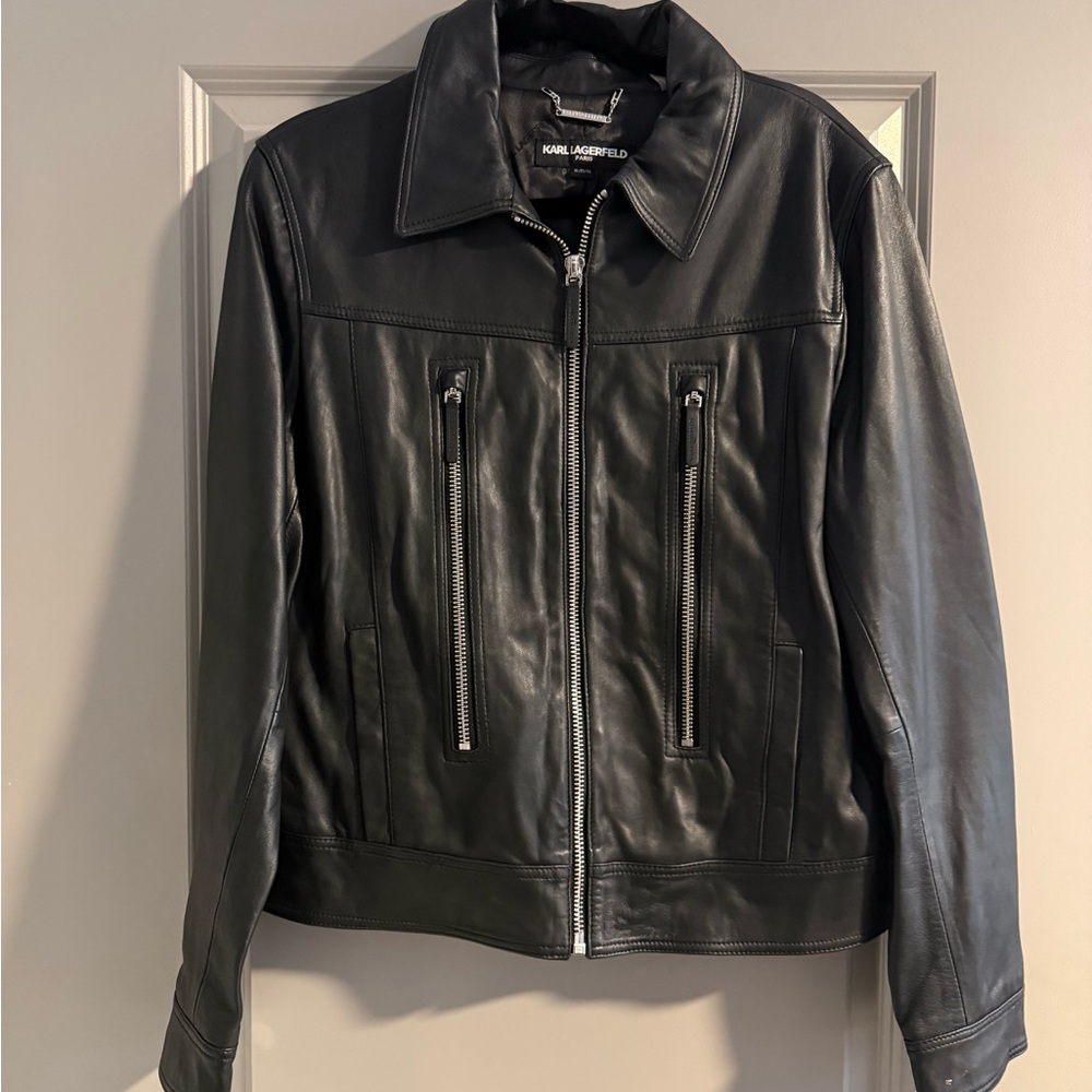Karl Lagerfeld Black Leather Jacket